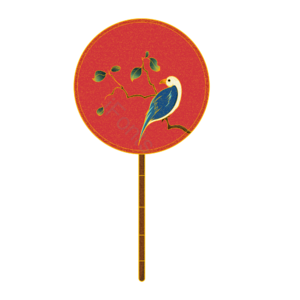 中国风 国潮 喜鹊 植物 红色 团扇 复古 小物件