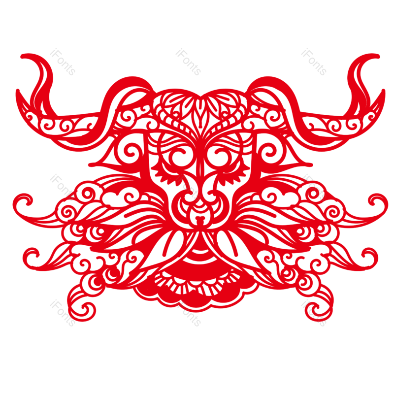 矢量素材图片,剪纸风元素,红色PNG,新年免抠素材