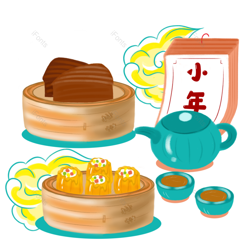 新年图片,手绘元素,食物PNG,免抠素材