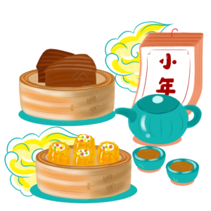 手绘 点心 包子 食物 新年 小年 国潮