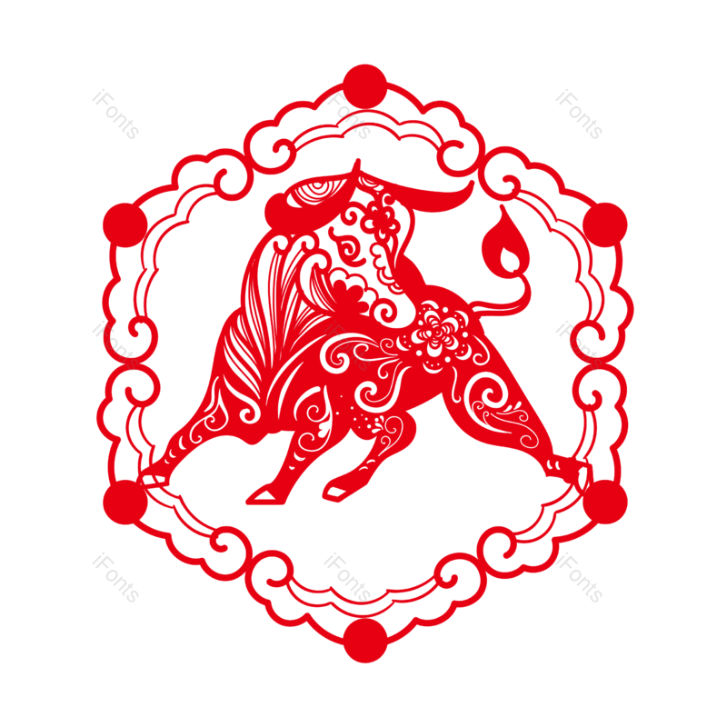 矢量素材图片,剪纸风元素,红色PNG,新年免抠素材