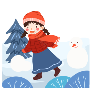 大雪 下雪 女生 雪地 雪人