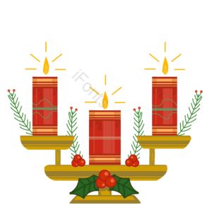 圣诞节 烛台 樱桃 可爱 装饰