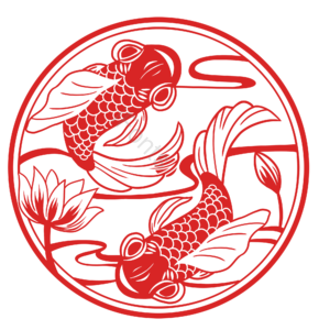 剪纸风 鱼 年年有鱼 荷花 红色