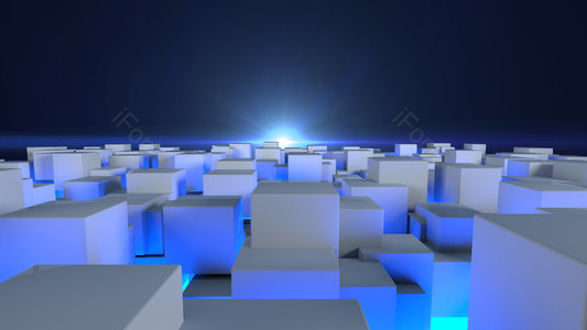 空间感 悬浮 几何体 C4D 光效 海报背景 蓝色背景