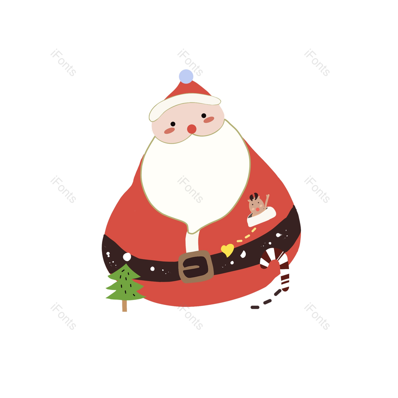 麋鹿图片,圣诞老人元素,礼物PNG,手绘免抠素材