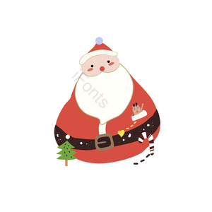 礼物 圣诞老人 圣诞树 麋鹿 手绘