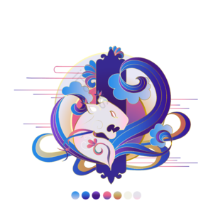 国风金线 剪纸叠加 十二生肖 虎 矢量素材