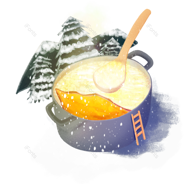 下雪图片,手绘元素,PNG,免抠素材