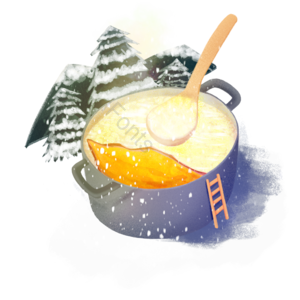 大雪 红薯粥 下雪 节气 手绘 早餐粥