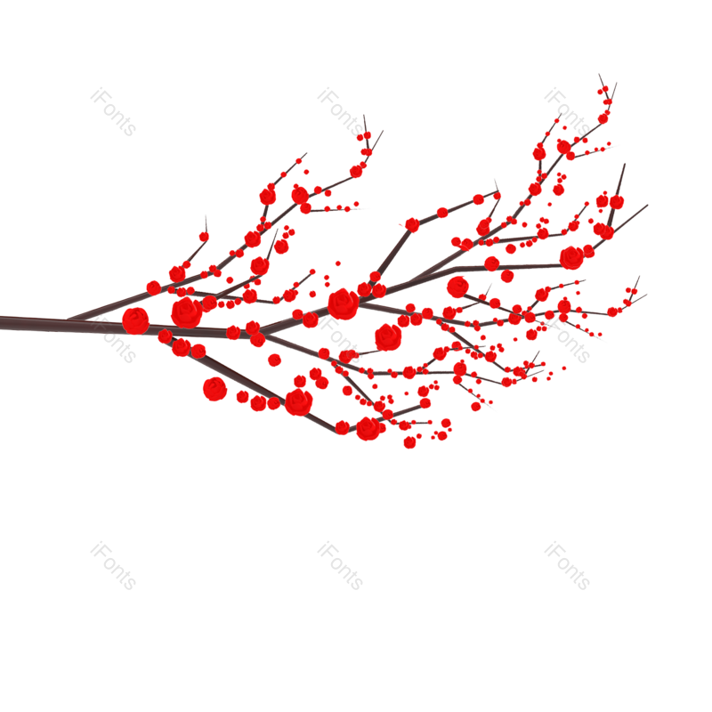 水墨图片,中国风元素,树枝PNG,梅花免抠素材