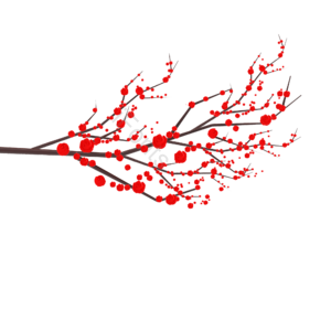 红梅 梅花 国潮 中国风 梅 水墨  树枝