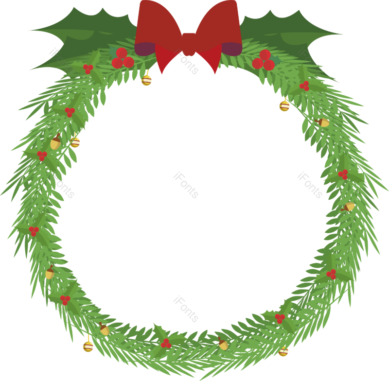 装饰图片,节日元素,花环PNG,简约免抠素材