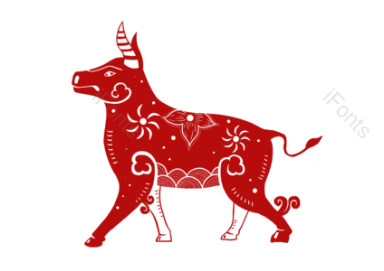 牛 牛年 牛剪纸 过年 红色 年味