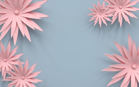 C4D 花朵 纹理 质感 简约 创意背景 大气 立体花朵