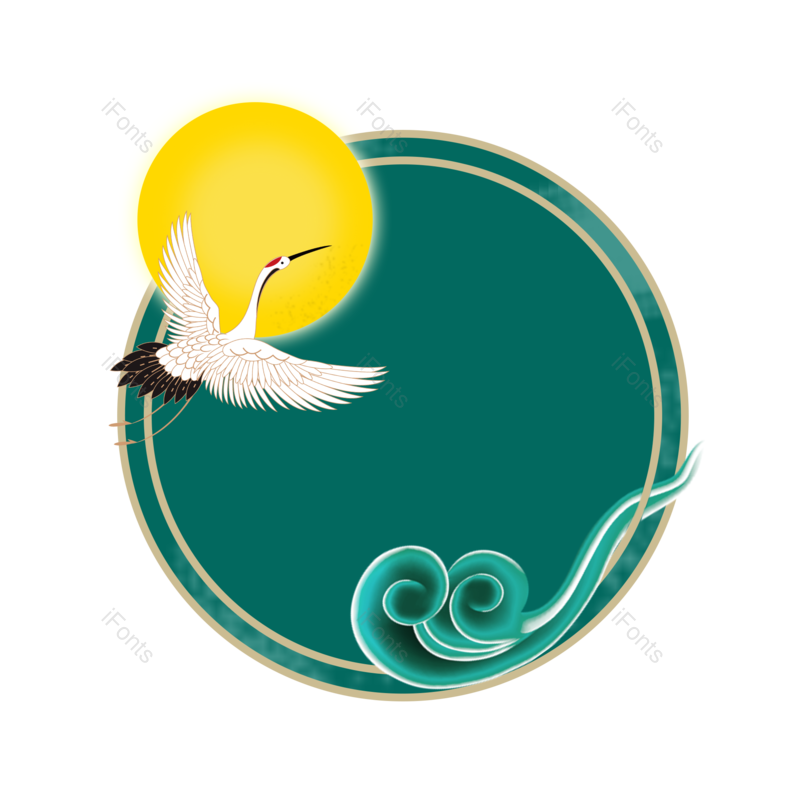 祥云图片,中国风元素,仙鹤PNG,免抠素材