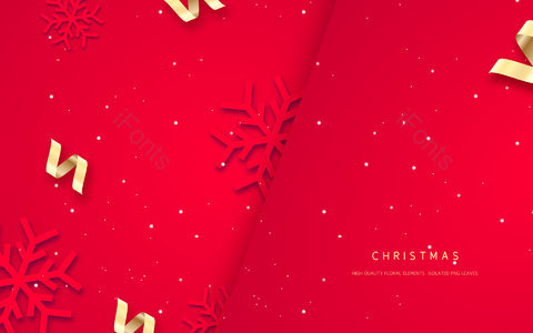 红色背景 圣诞节 平安夜 彩带 雪花 斑点 渐变