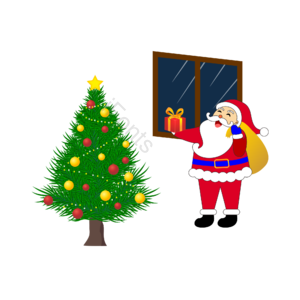 圣诞节 圣诞树 圣诞老人 圣诞礼物 矢量手绘