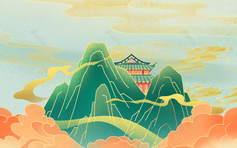 大气时尚国潮风海报背景图片素材,插画/手绘图，插画/手绘图库，插画/手绘图下载,插画/手绘