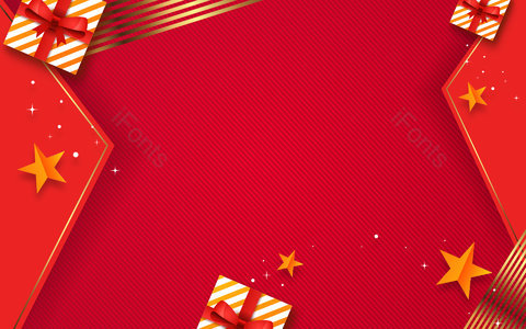 红色背景 条纹背景 圣诞节 平安夜 金色条纹 礼盒 星星
