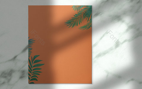 大理石背景 卡片 树叶 光影 质感背景
