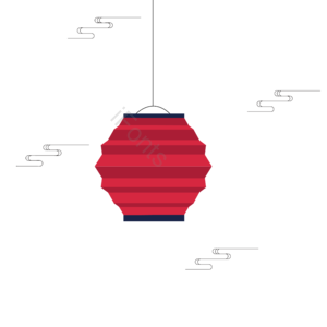 折纸风 传统 中国风 灯笼 装饰 节日 习俗