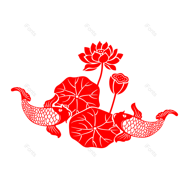 剪纸图片,荷叶元素,PNG,免抠素材