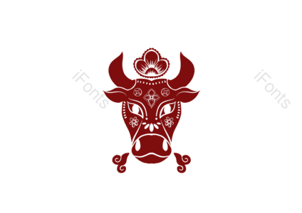 牛头 过年 剪纸 牛年 新年 牛