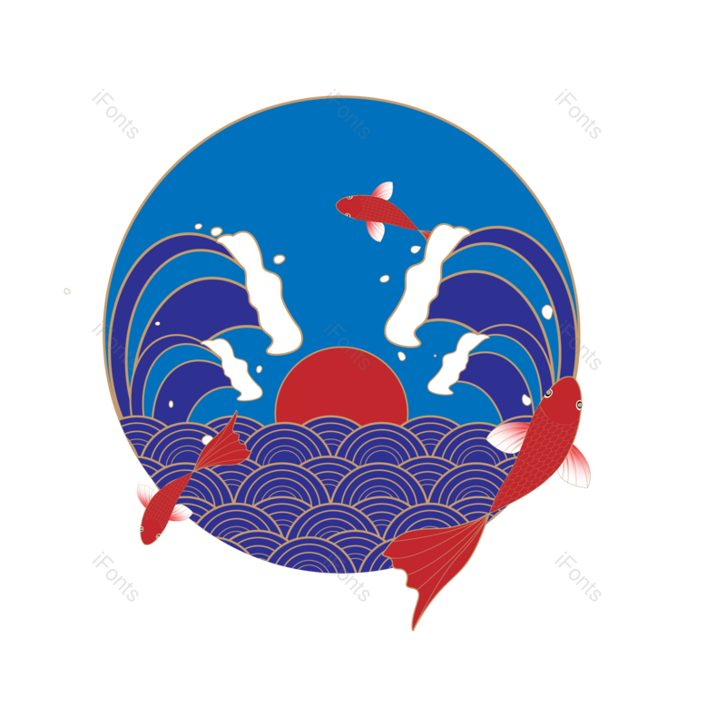 中国风图片,清新元素,锦鲤PNG,鲤鱼免抠素材