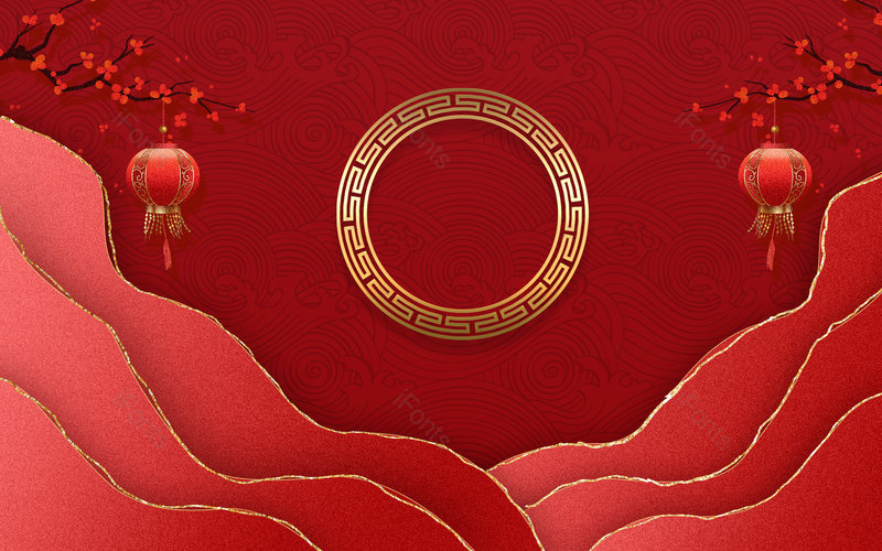红色鎏金配色中国风喜庆海报背景,插画/手绘图，插画/手绘图库，插画/手绘图下载,插画/手绘