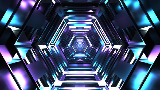 三维 C4D 酷炫 蓝色 通道 机械 科幻 科技感