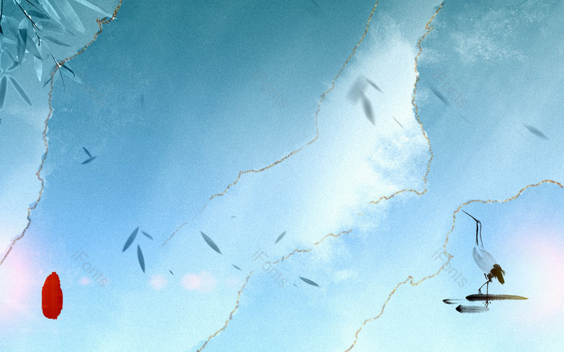 中国风泼墨山水写意鎏金通用大气背景,插画/手绘图，插画/手绘图库，插画/手绘图下载,插画/手绘