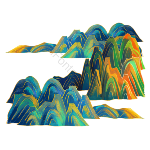 国潮山水 山水元素 山水素材 山水装饰 国潮手绘 手绘山水 山川 山脉