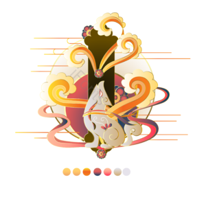 国风金线 剪纸叠加 十二生肖 狗 矢量素材