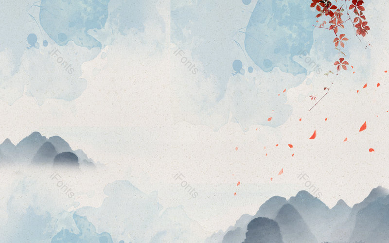 中国风泼墨山水喷溅飘零花瓣背景,插画/手绘图，插画/手绘图库，插画/手绘图下载,插画/手绘
