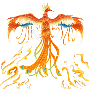 国潮 凤凰 火焰 中国风 装饰元素