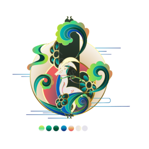 国风金线 剪纸叠加 十二生肖 羊 矢量素材