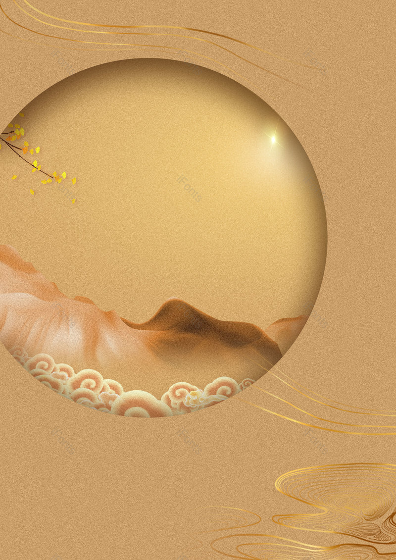 金色质感中国风山峦鎏金叠加背景,插画/手绘图，插画/手绘图库，插画/手绘图下载,插画/手绘