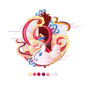 国风金线 剪纸叠加 十二生肖 鸡 矢量素材