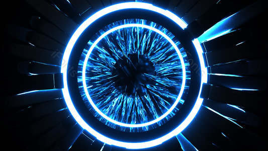 蓝色 科技 科技感 辐射 光效 C4D 三维 立体几何