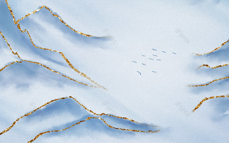 中国风蓝色山峰鎏金传统节日通用背景,插画/手绘图，插画/手绘图库，插画/手绘图下载,插画/手绘