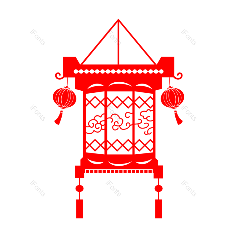 剪纸图片,灯笼剪纸元素,PNG,免抠素材