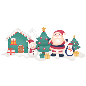 圣诞节 圣诞树 圣诞老人 企鹅 雪人