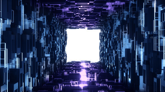 立体几何 黑色 科技 空间 机械 科幻 场景 背景图