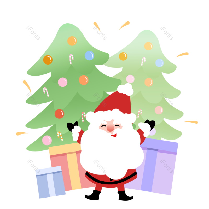 装饰图片,圣诞老人元素,礼物PNG,圣诞节免抠素材