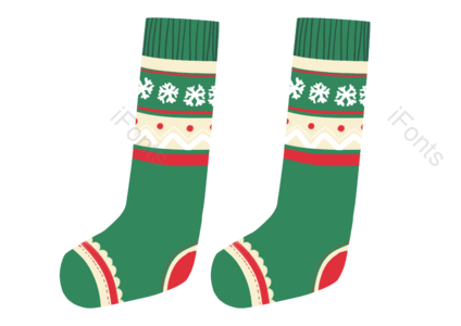 圣诞节 圣诞袜子 节日 绿色 节日素材