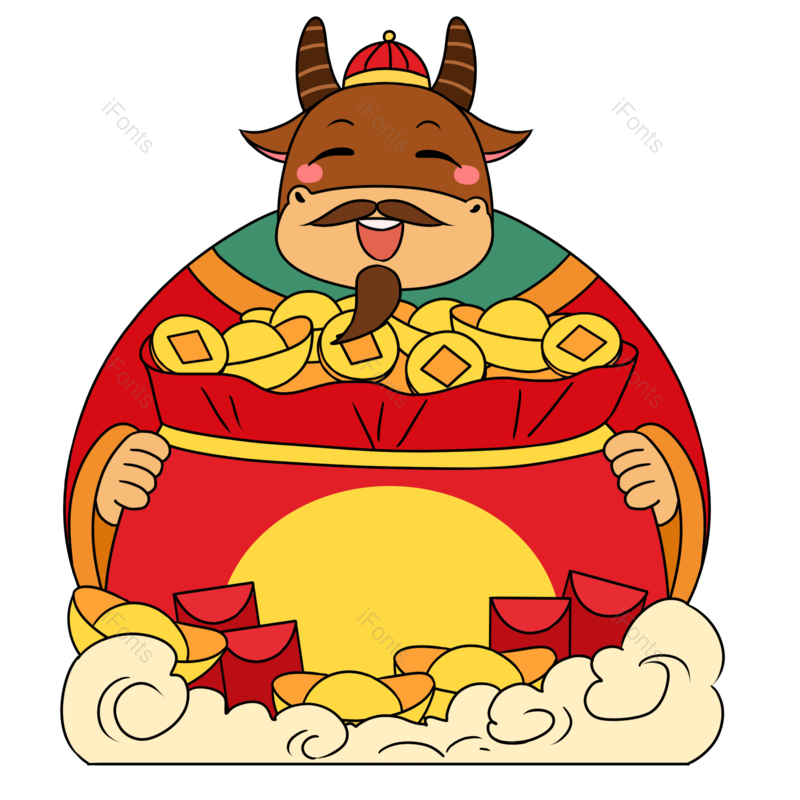 祥云图片,金币元素,过年PNG,财神爷免抠素材