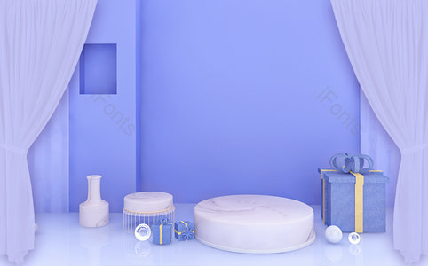 粉紫色 电商 C4D 台子 电商海报背景 清新背景 小清新 618