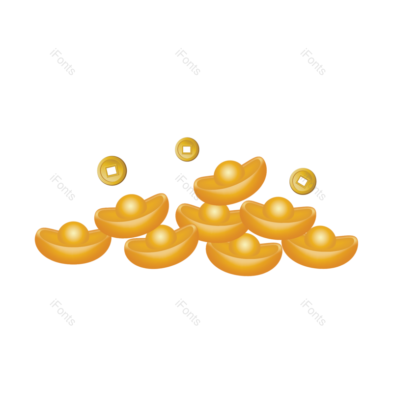 元宝图片,金币元素,新年PNG,免抠素材