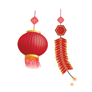 新年 过年 春节 除夕 挂灯笼 鞭炮 年货节 年货节